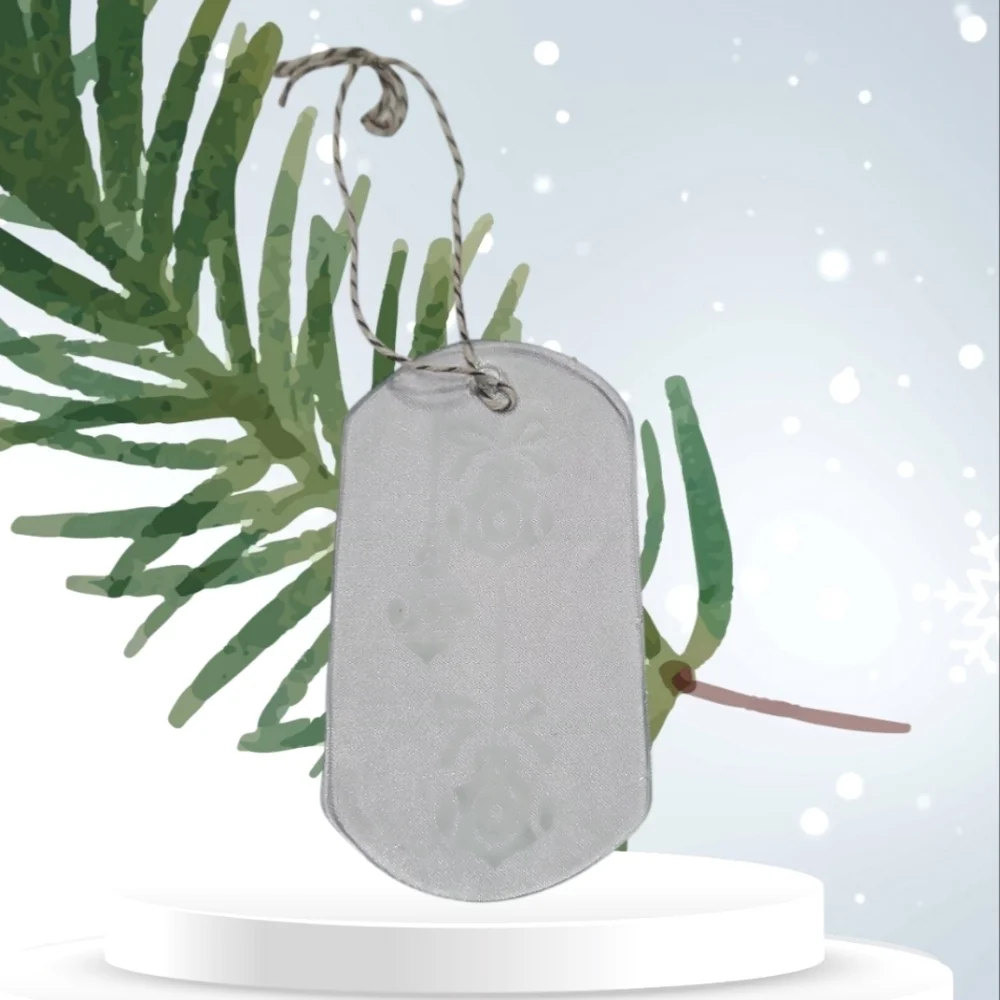 Christmas Bells Ornament Etched Clear Glass